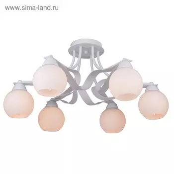 Люстра потолочная Mable 6x60Вт E27 белая патина 66x66x30см