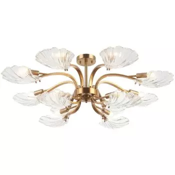 Люстра потолочная Muschel 12xE14 40Вт, размер 102x102x36,5 см, цвет бронза