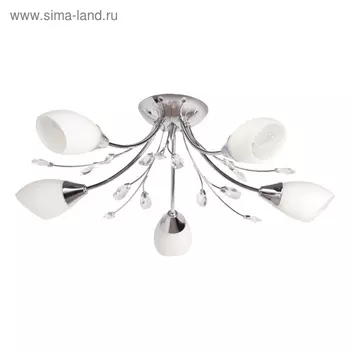 Люстра потолочная «Нежность» 5x60W E14 хром 60x60x17см