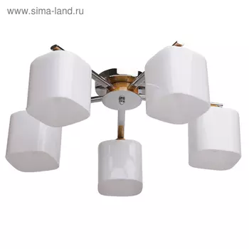 Люстра потолочная «Николь», 5x60W E27, хром 56x56x20 см