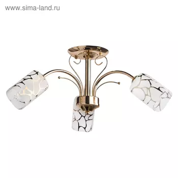 Люстра потолочная «Олимпия» 3x60W E14 золото 60x60x25см
