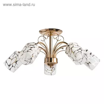 Люстра потолочная "Олимпия" 5x60W E14 золото 60x60x25см