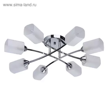 Люстра потолочная «Олимпия», 8x60W E14, хром 68x68x16 см