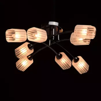 Люстра потолочная "Олимпия" 8x60W E14 никель 84x84x20см