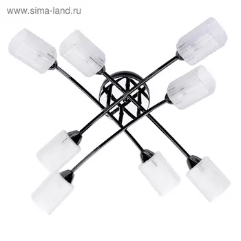 Люстра потолочная "Олимпия" 8x60W E14 никель 84x84x20см