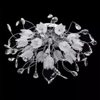 Люстра потолочная "Подснежник" 16x20W G4 хром 57x57x36см