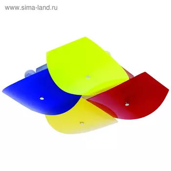 Люстра потолочная "Радуга" 8x60W Е27 серебро 54x54x15см