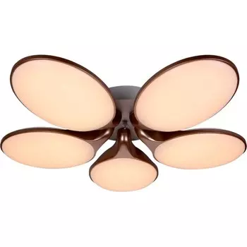 Люстра потолочная Riza 5xLED 60Вт, размер 62x62x12 см, цвет коричневый