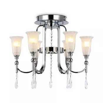 Люстра потолочная с хрусталём Ambrella light, Traditional, TR3243, 6хE14, цвет хром