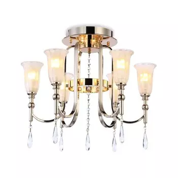 Люстра потолочная с хрусталём Ambrella light, Traditional, TR3244, 6хE14, цвет золото