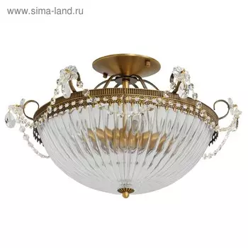 Люстра потолочная "Селена" 4x40W E14 латунь 45x45x30см