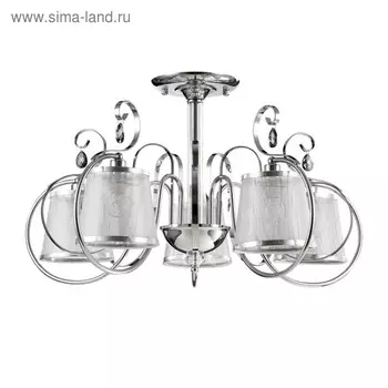 Люстра потолочная Simone 5x40W E14, хром 73,9x73,9x40,9 см