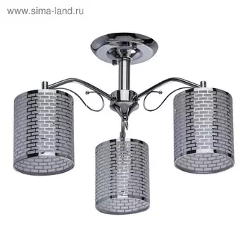 Люстра потолочная "Скарлет" 3x60W E27 хром 48x48x31см