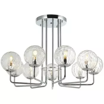 Люстра потолочная Steely 9xE14 40Вт, размер 80x80x53 см, цвет хром