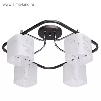Люстра потолочная "Тетро" 4x60W E14 кофейный 50x50x28см