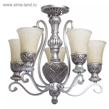 Люстра потолочная "Версаче" 5x60W E27 серебро 56x56x53см