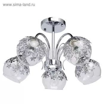 Люстра потолочная "Вита" 5x60W E14 хром 52x52x28см