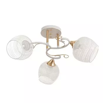 Люстра потолочная Жаклин 3хE27 40Вт Белый, золото