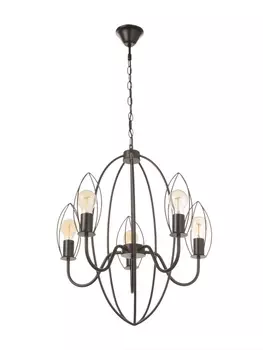 Люстра потолочная BayerLux «Ракета», 540 Вт, Е14, черный, 454588(128)см