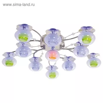 Люстра ЭкономСвет «Рассвет», 11х12Вт G4, цвет хром, с ПДУ