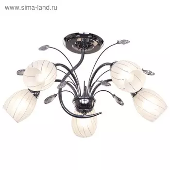 Люстра «Ребека», 5x40Вт E14, хром 60x60x29 см