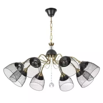 Светильник потолочный BayerLux «Рикардо», люстра 8хЕ27, 40 Вт, чёрный, 71х71х38-65 см