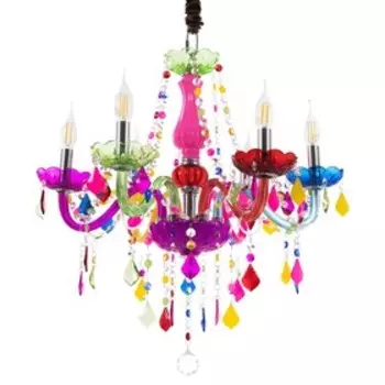 Люстра "Ринола" 6хЕ14 40Вт цветная 58х58х60-90см