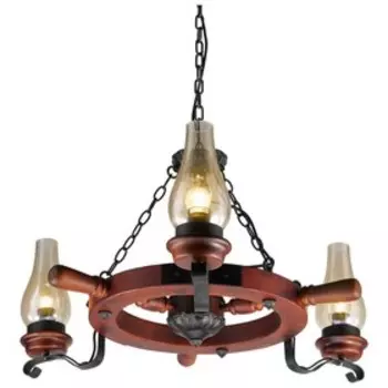 Люстра «Роберта», 3x60Вт E27, дуб, чёрный 72x72x45 см