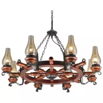 Люстра «Роберта» 8x60Вт E27 дуб, чёрный 102x102x50см