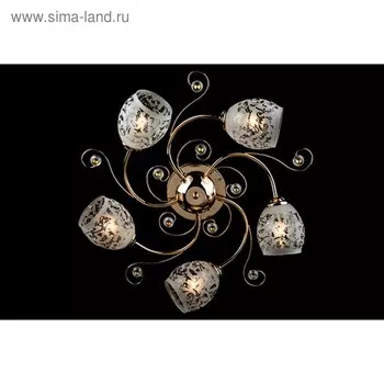 Люстра Roksana 5x60Вт Е27 золото 55x55x22см