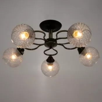 Люстра Роса 5х60Вт Е27 бронза/черный 64х64х25см