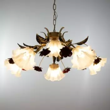 Люстра "Розетта" 6хЕ27 40Вт бежевый 75х75х30-90см BayerLux