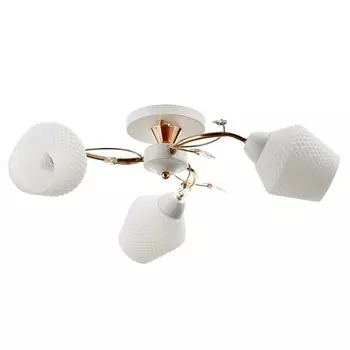 Люстра "Рукси" 3хЕ27 40Вт бело-золотой 56х56х28 см BayerLux