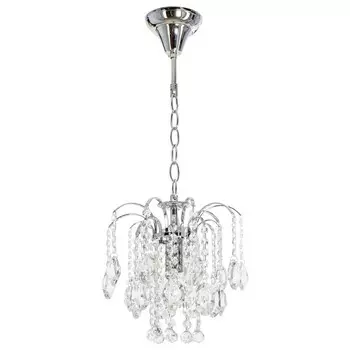 Люстра с хрусталём ЭкономСвет 2826/1CR+WT, 1х60Вт, E27, 63х25х25 см, цвет хром