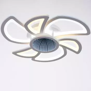 Люстра с ПДУ 10013/7 LED 120Вт 3000-6000К диммер с подсветкой белый 52х52х13 см BayerLux