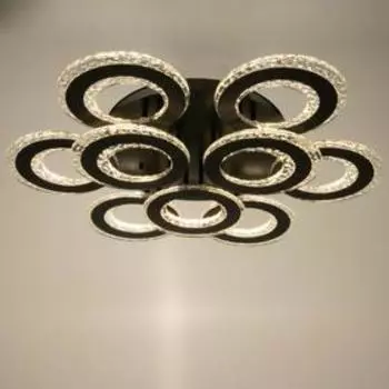 Люстра с ПДУ 1097/6+3BK LED 342Вт диммер черный 71х71х11 см BayerLux