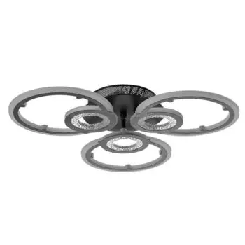 Люстра с ПДУ 1134/3BK LED 102Вт 3000К-6000К диммер черный 56х56х7 см BayerLux