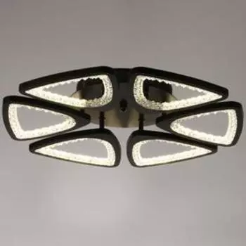 Люстра с ПДУ 1143/6BK LED 120Вт 3000К-6000К диммер черный 48х48х7 см