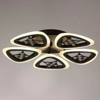 Люстра с ПДУ 1528/5BK LED 80Вт 3000-6000К диммер черный 47х47х8 см