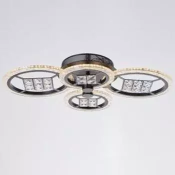 Люстра с ПДУ 1529/4BK LED 80Вт 3000-6000К диммер черный 60х10 см