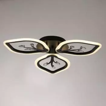 Люстра с ПДУ 1533/3BK LED 72Вт 3000-6000К диммер черный 53х53х7 см