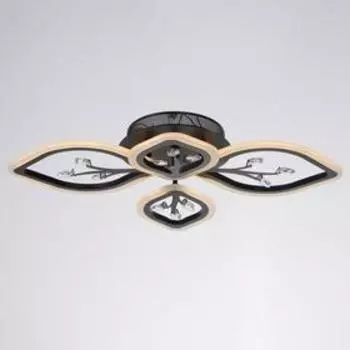 Люстра с ПДУ 1533/4BK LED 76Вт 3000-6000К диммер черный 65х10 см