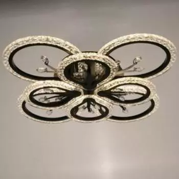 Люстра с ПДУ 1534/8BK LED 160Вт 3000-6000К диммер черный 64х64х11 см