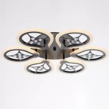 Люстра с ПДУ 1546/6BK LED 96Вт 3000-6000К диммер черный 57х57х7 см