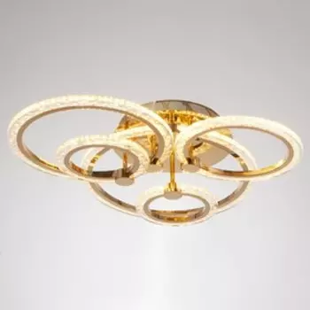 Люстра с ПДУ 1833/5GD LED 130Вт 3000-6000К диммер хромированное золото 59,5х59,5х13 см