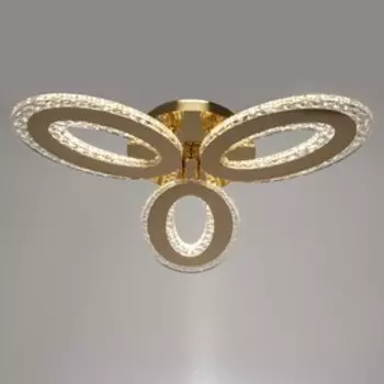 Люстра с ПДУ 1835/3GD LED 114Вт 3000-6000К диммер хромированное золото 51х51х8 см BayerLux