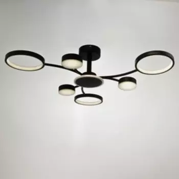 Люстра с ПДУ 2299/7BK LED 136Вт 3000-6000К черный 77х77х18 см