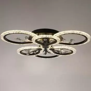 Люстра с ПДУ 2615/6BK LED 120Вт 3000-6000К диммер черный 60х60х11 см