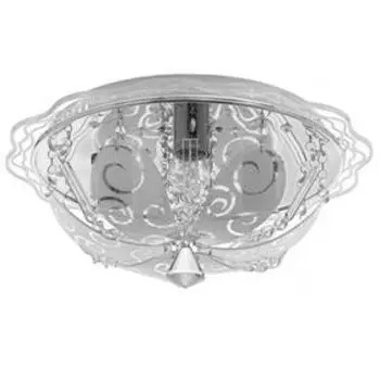 Люстра ЭкономСвет с ПДУ 33101/3 3х40Вт E27, подсветка LED, хром, 40х40х19 см