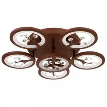 Люстра с ПДУ 661315/6 LED 120Вт 3 режима 3000-6000К кофе 59x59x13,5 см